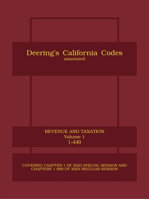 cover image of Deering's California Revenue and Taxation Code, Annotated